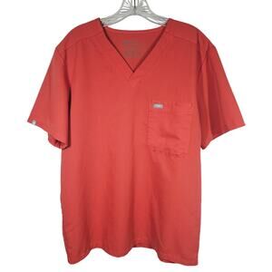 FIGS Leon Three-Pocket Scrub Top in Terracotta Men's Size L